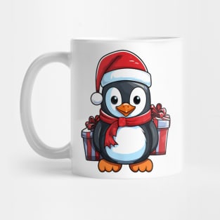 Cute Penguin Christmas Lights Santa Hat Xmas Pajama Mug